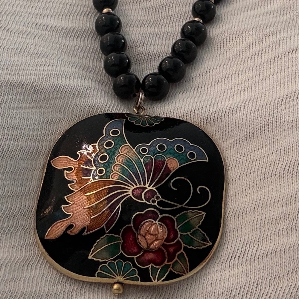 Costume cloisonne necklace